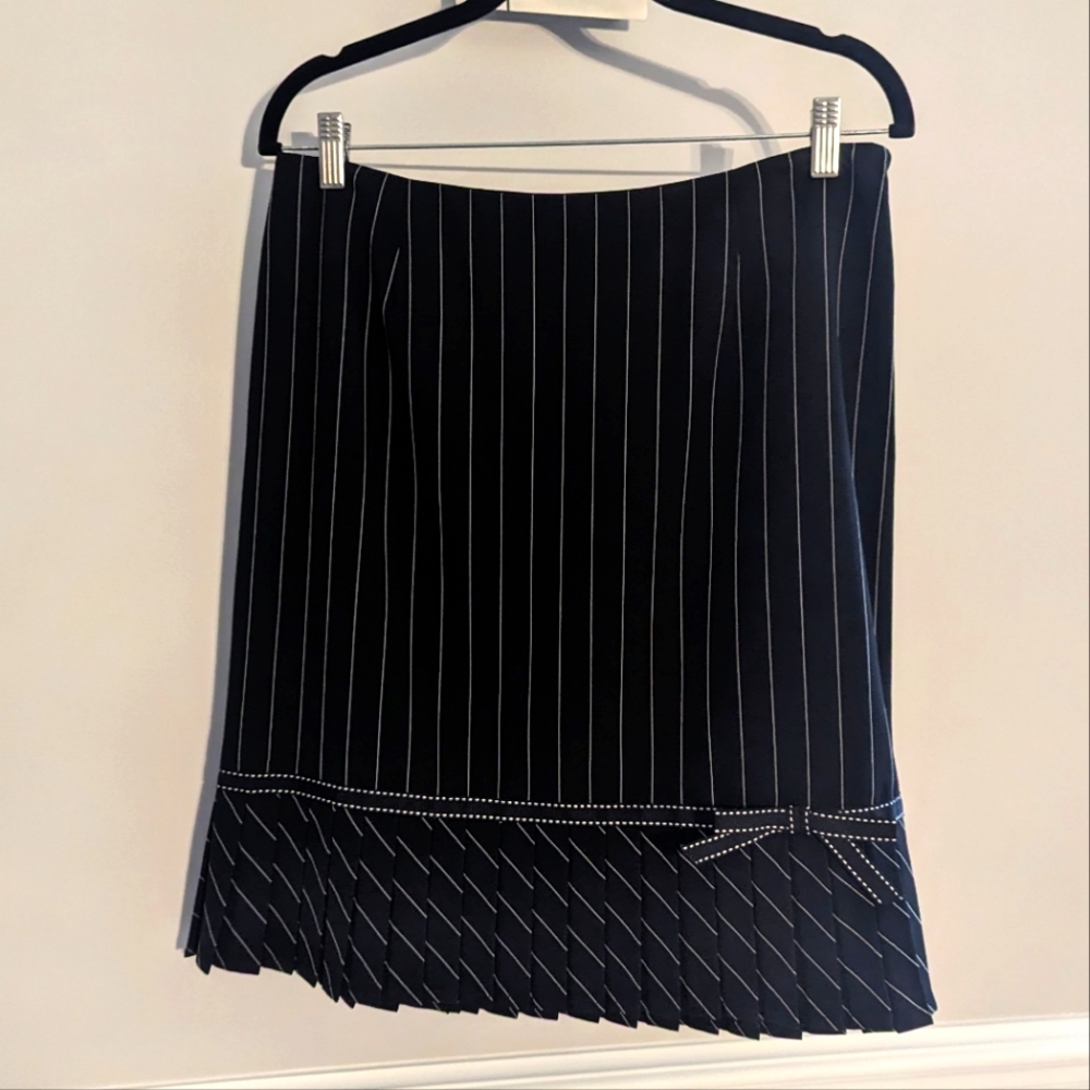 Nygard Pinstripe Suit Skirt Black and White